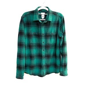 GAP Green and Black Plaid Flannel Shirt Men’s M